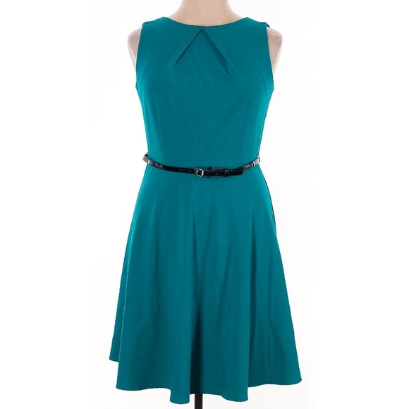 AB Studio Fuchsia Pink Fit and Flare Sleeveless Dress - Picture 8 of 9